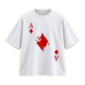 BAREVYN Ace Of Diamonds T-shirt in White, front view