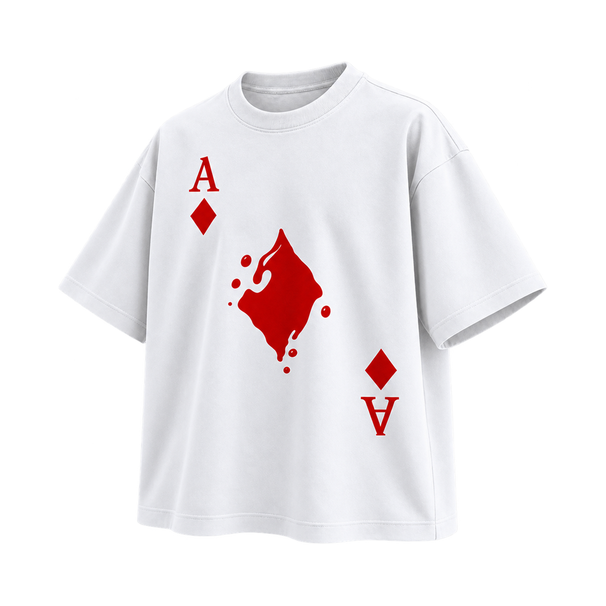 BAREVYN Ace Of Diamonds T-shirt in White, right three-quarter view