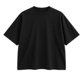 Blank black boxy T-shirt, front view