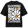 BAREVYN Blooming Flowers T-shirt in Black, front view