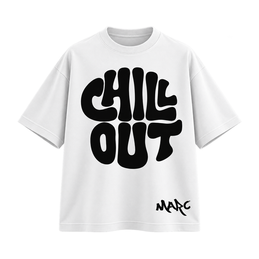 BAREVYN Chill Out T-shirt in White, front view