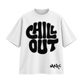 BAREVYN Chill Out T-shirt in White, front view