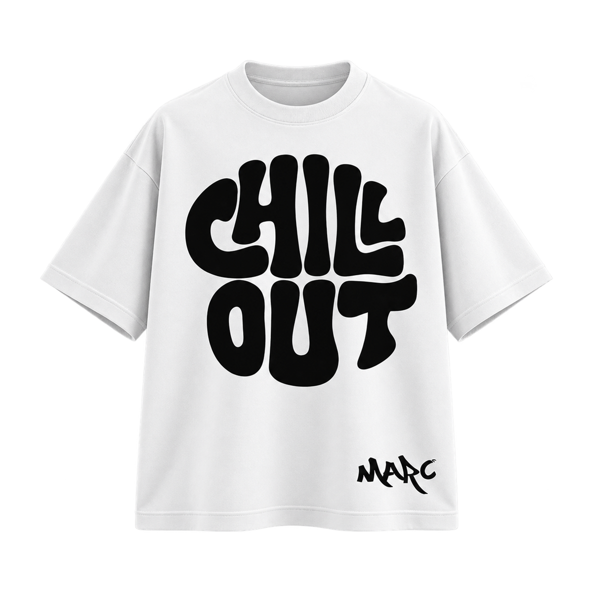 BAREVYN Chill Out T-shirt in White, front view