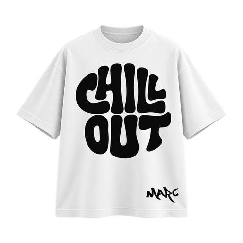 BAREVYN Chill Out T-shirt in White, front view