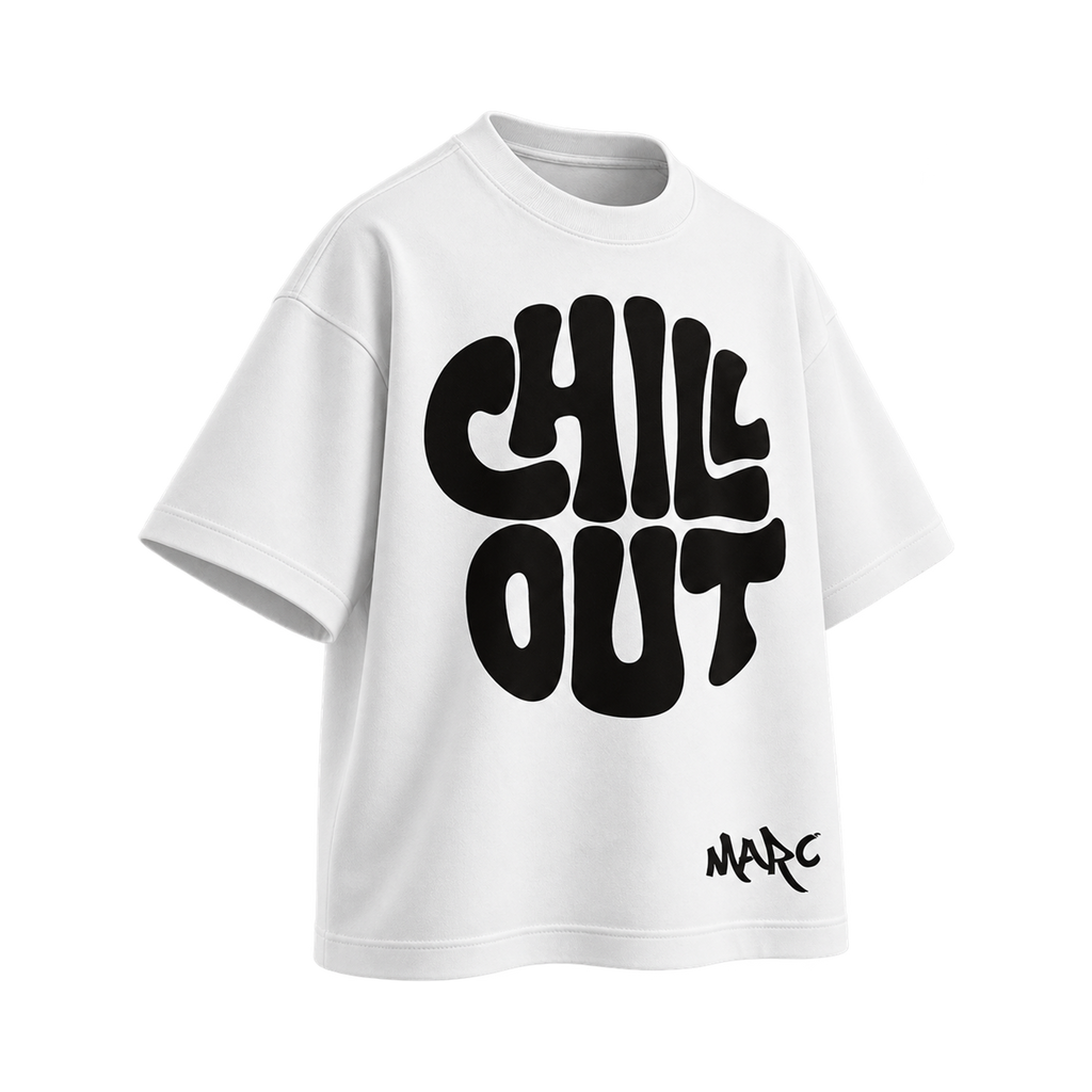 BAREVYN Chill Out T-shirt in White, left three-quarter view