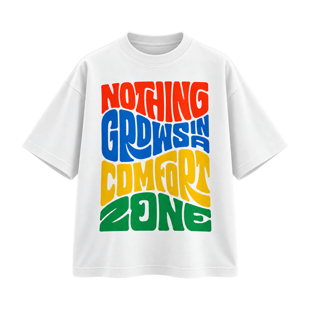 BAREVYN Comfort Zone T-shirt in White, front view