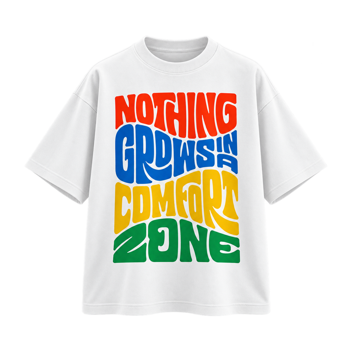 BAREVYN Comfort Zone T-shirt in White, front view
