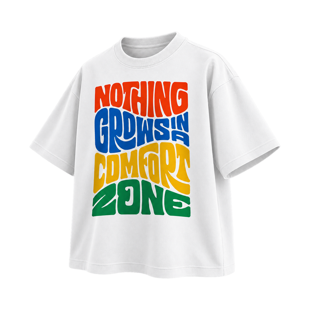 BAREVYN Comfort Zone T-shirt in White, right three-quarter view