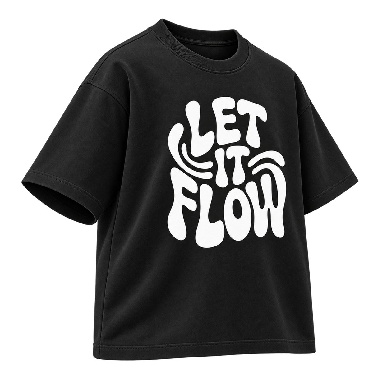 BAREVYN Let It Flow T-shirt in Black, left three-quarter view