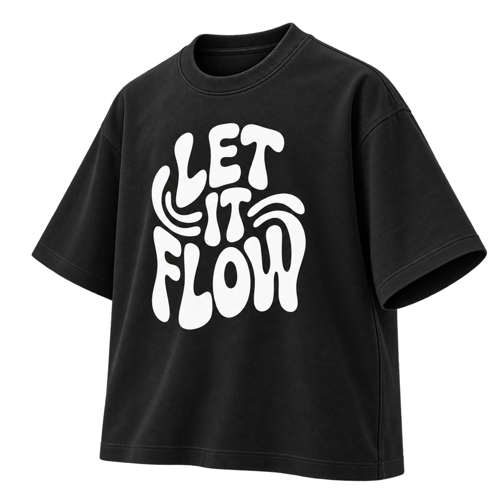 BAREVYN Let It Flow T-shirt in Black, right three-quarter view