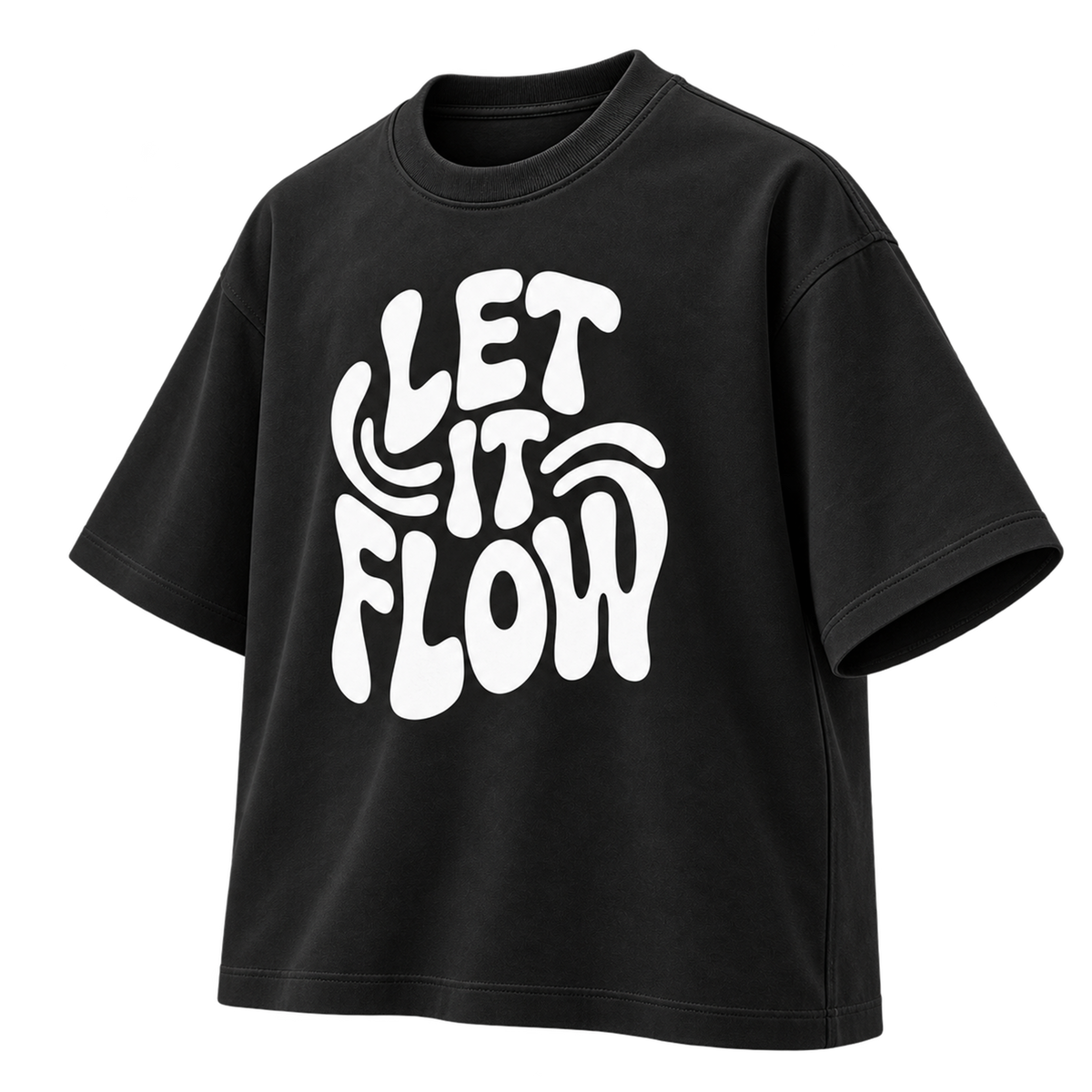 BAREVYN Let It Flow T-shirt in Black, right three-quarter view