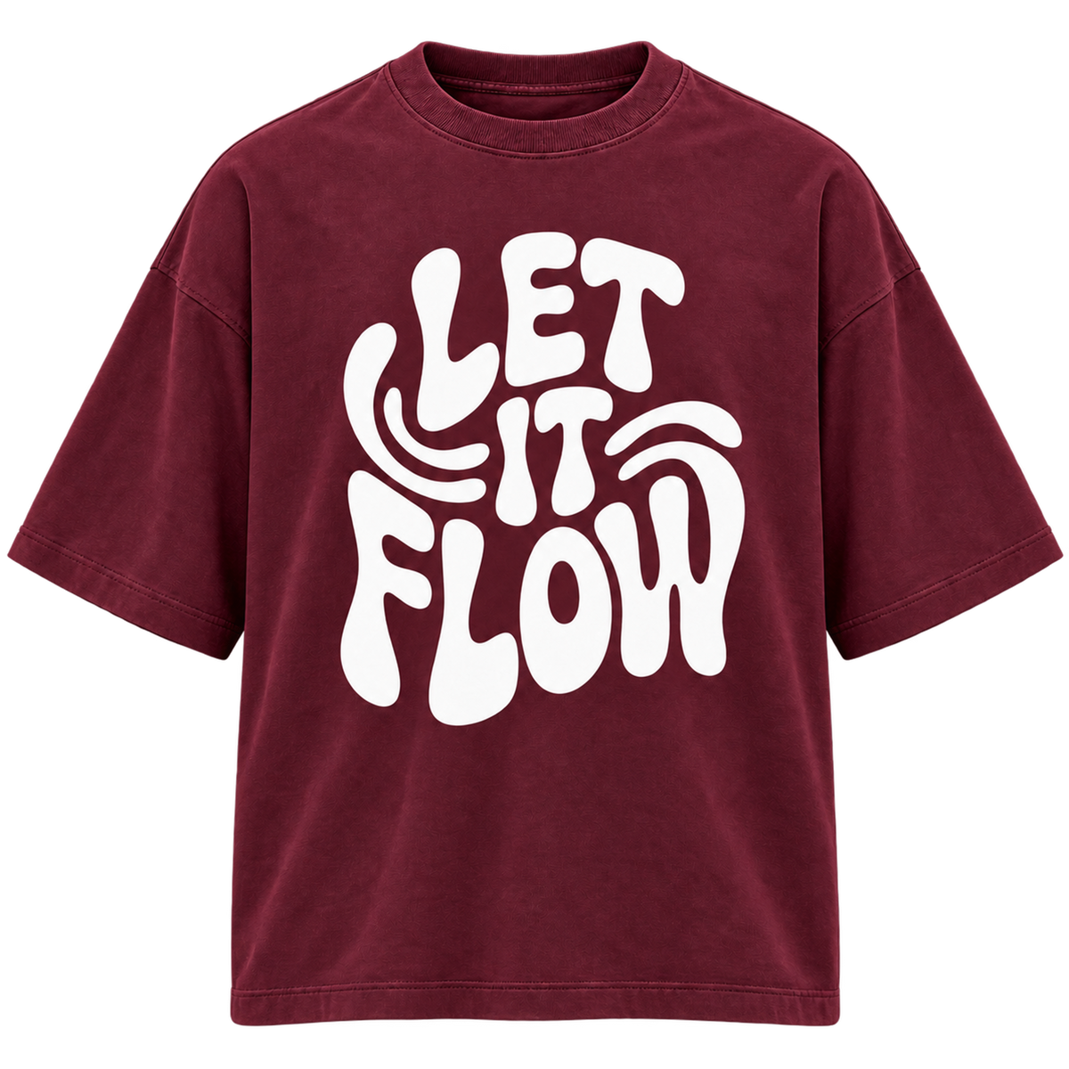 BAREVYN Let It Flow T-shirt in Burgundy, front view