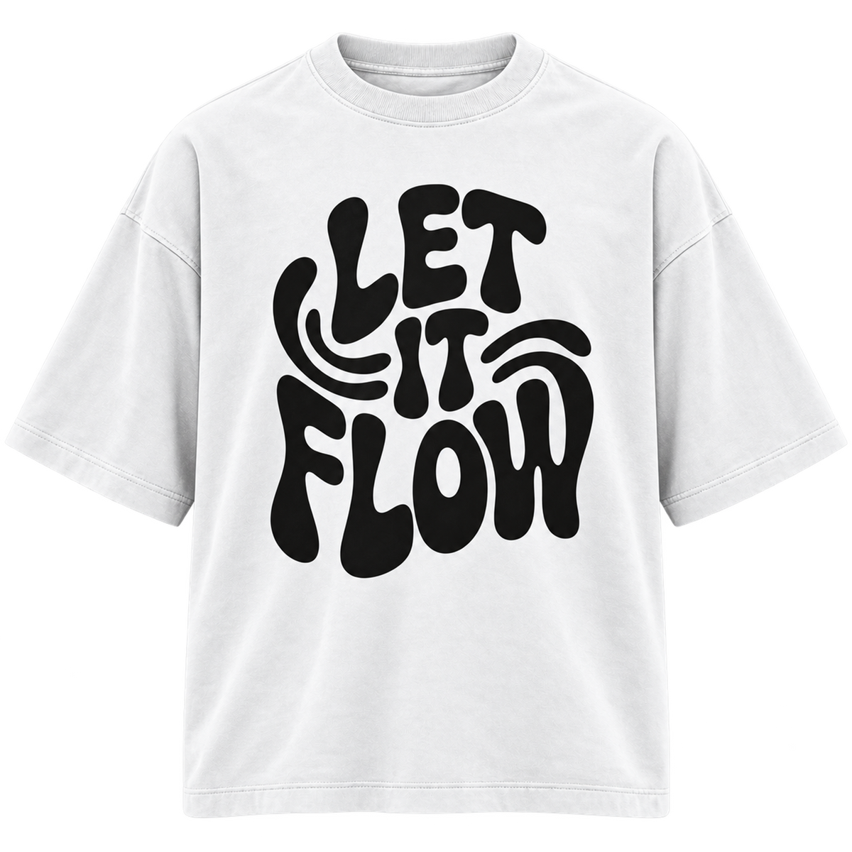 BAREVYN Let It Flow T-shirt in White, front view