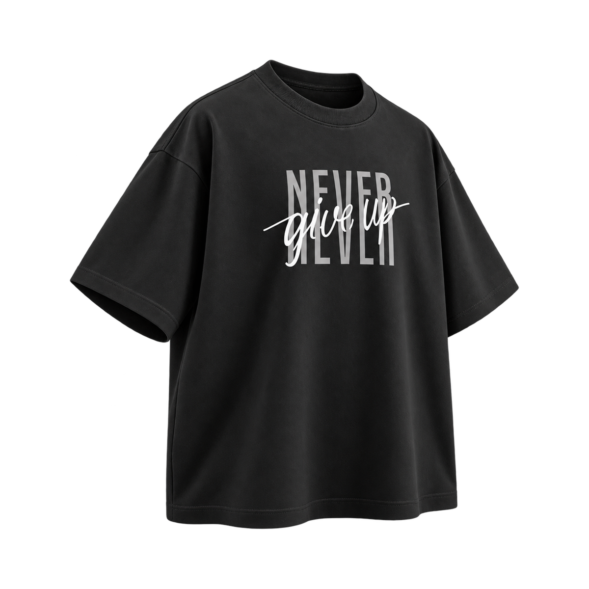 Never Give Up Black — Left Three Quarter view