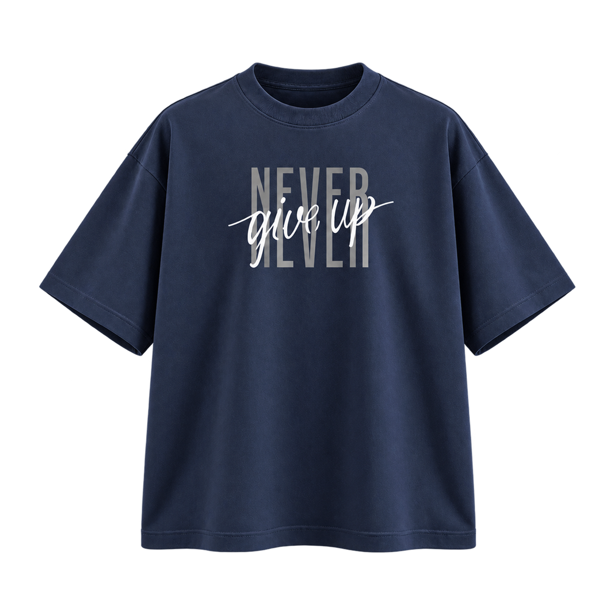 Never Give Up Dark Blue — Straight On view