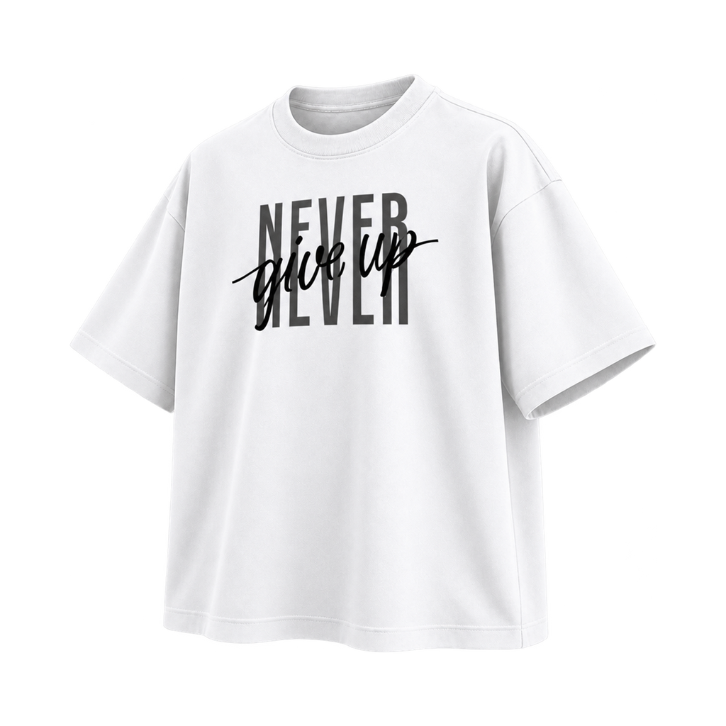 Never Give Up White — Right Three Quarter view