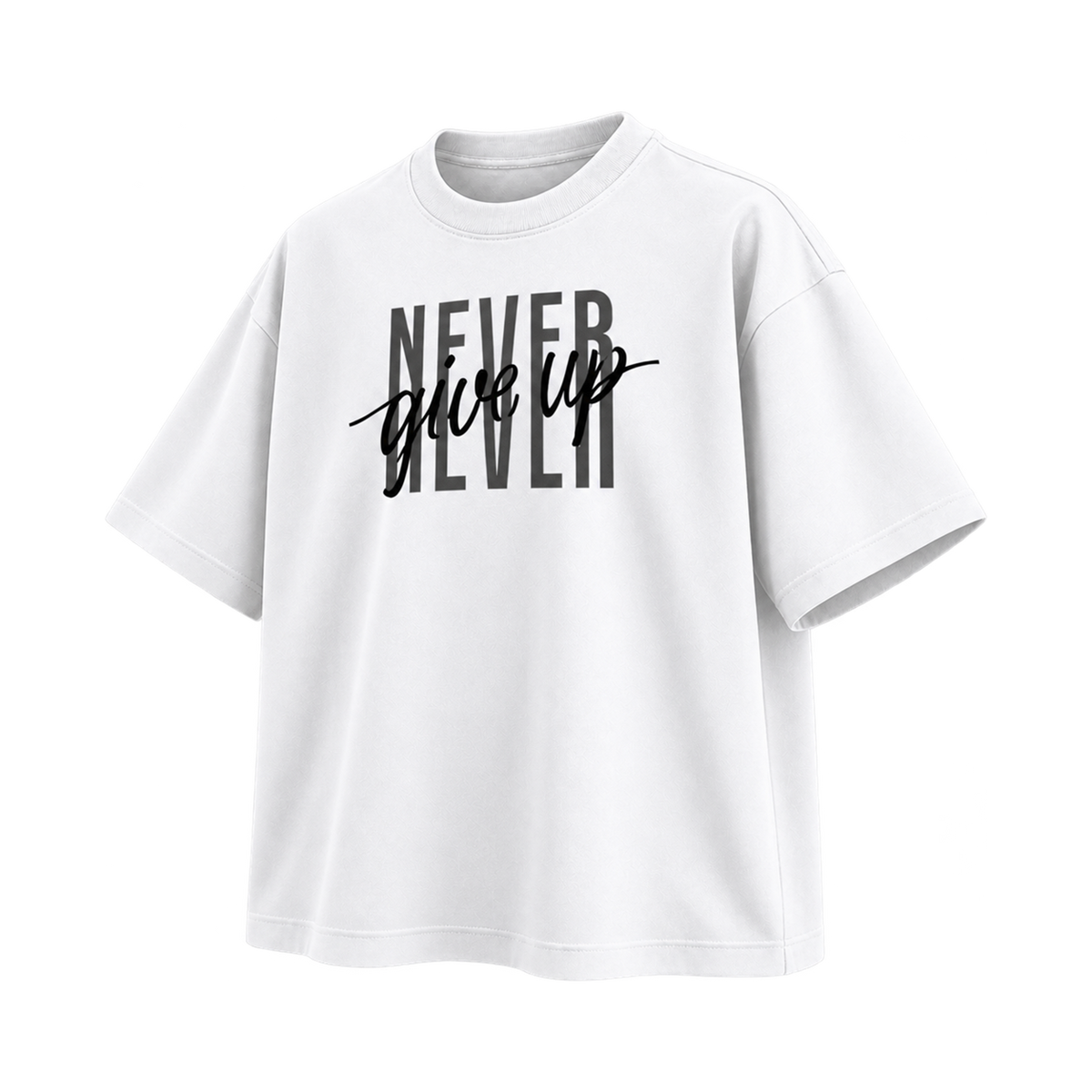 Never Give Up White — Right Three Quarter view