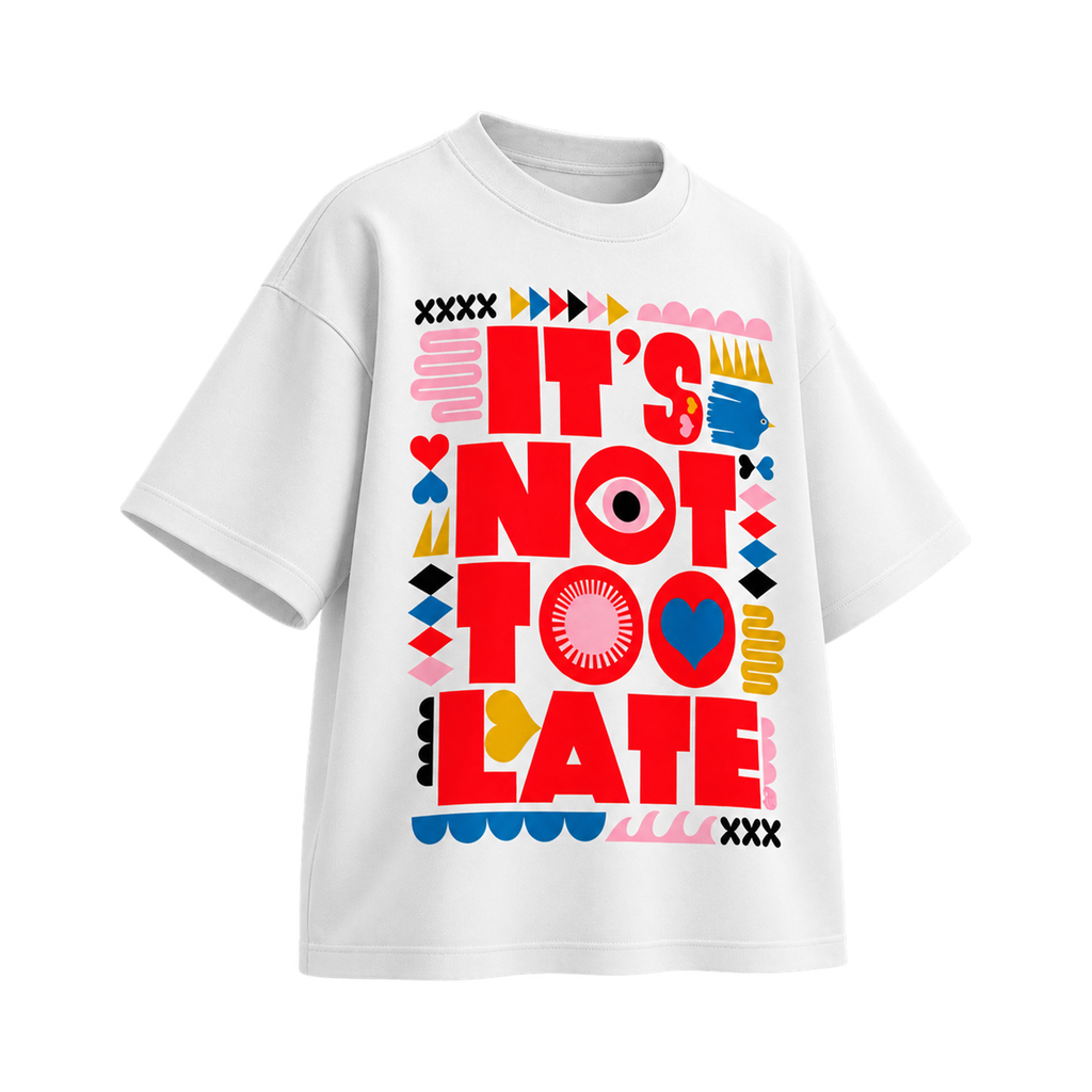 BAREVYN Not Too Late T-shirt in White, left three-quarter view