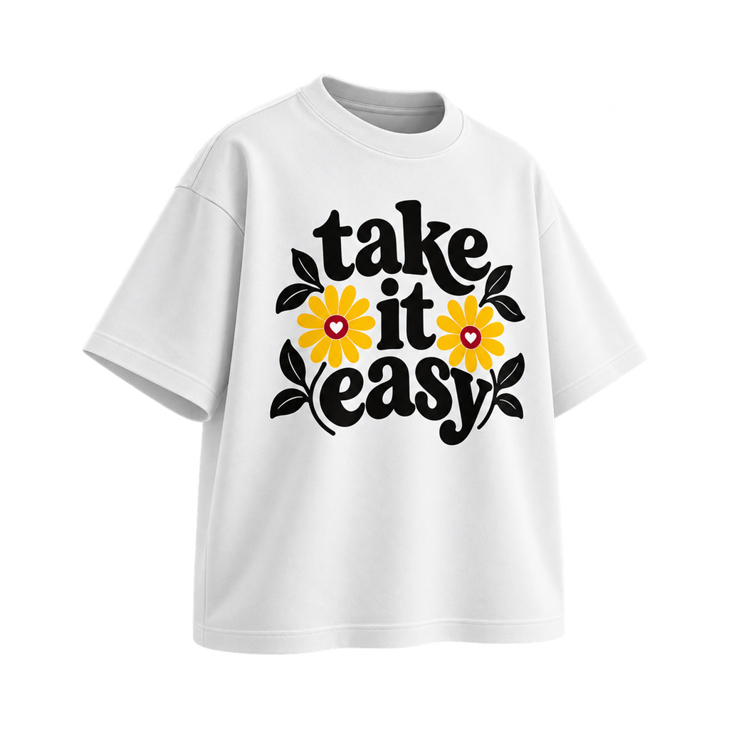 BAREVYN Take It Easy T-shirt in White, left three-quarter view