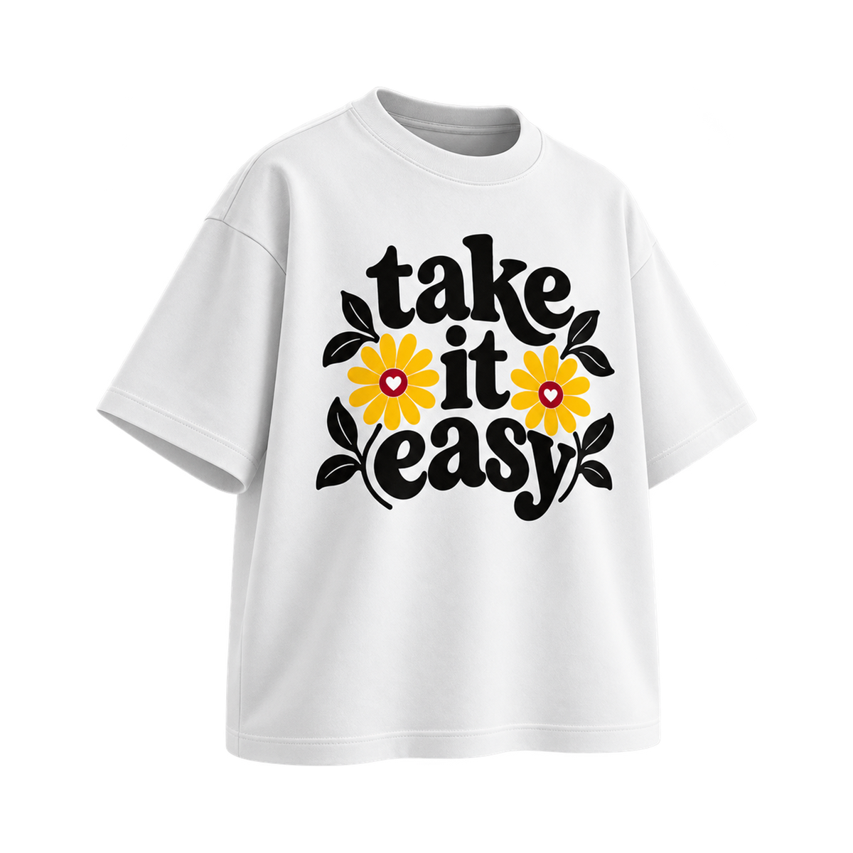 BAREVYN Take It Easy T-shirt in White, left three-quarter view