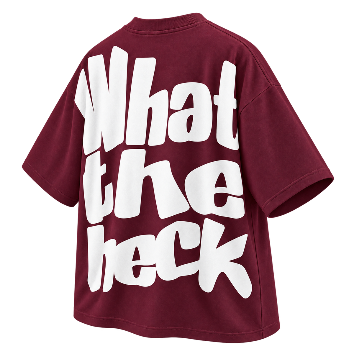 BAREVYN What The Heck Back T-shirt in Burgundy, right three-quarter view