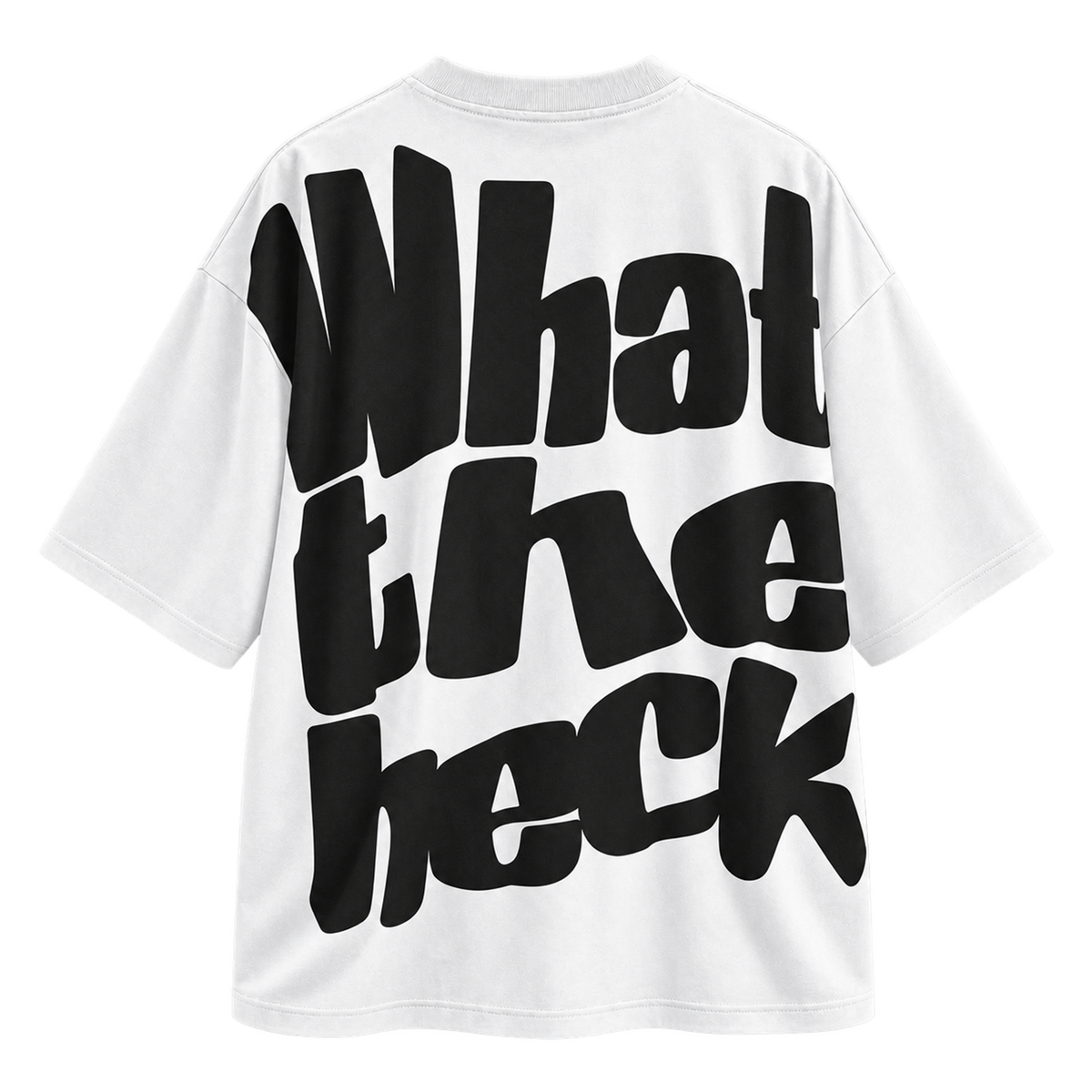BAREVYN What The Heck Back T-shirt in White, front view